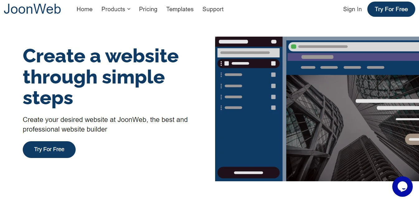 screenshot of JoonWeb