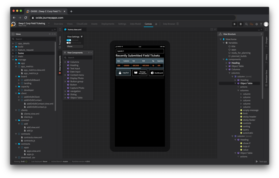 screenshot of JourneyApps