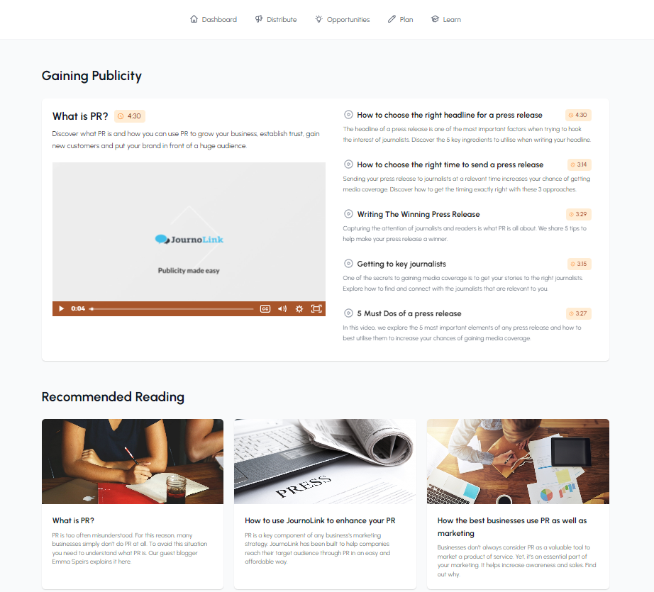 screenshot of JournoLink