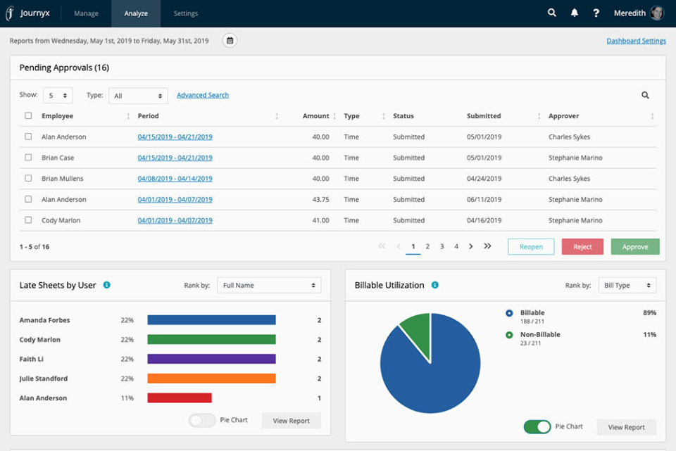 screenshot of Journyx