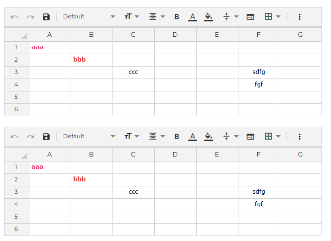 screenshot of Jspreadsheet