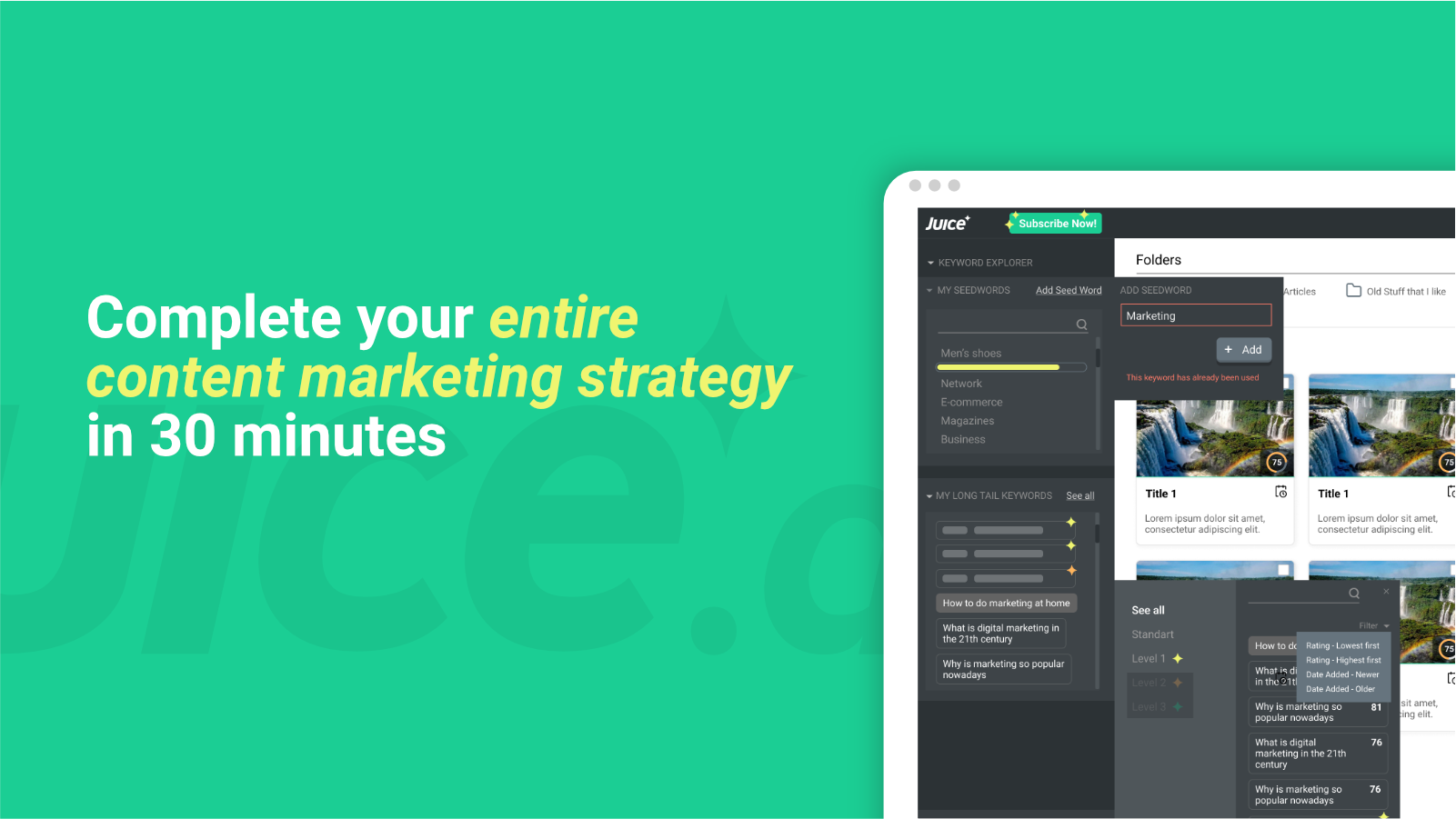screenshot of Juice.ai