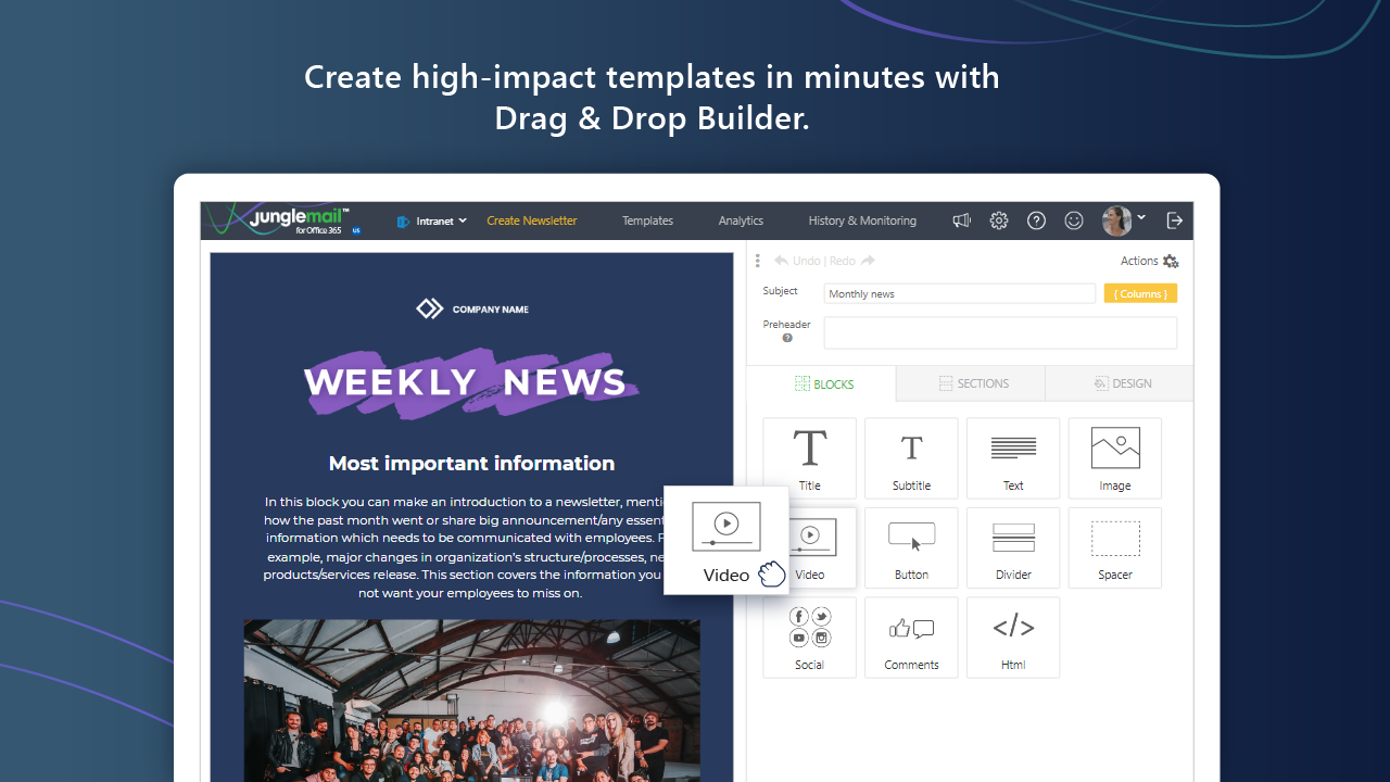 screenshot of JungleMail