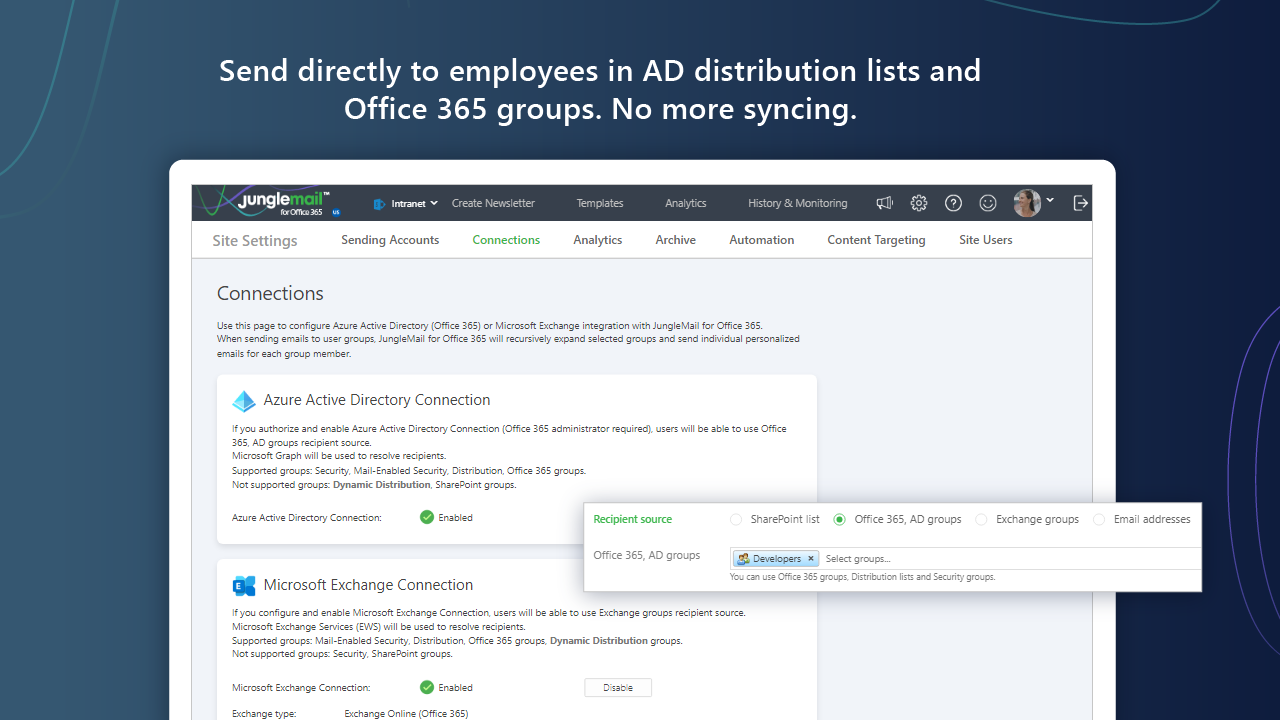 screenshot of JungleMail