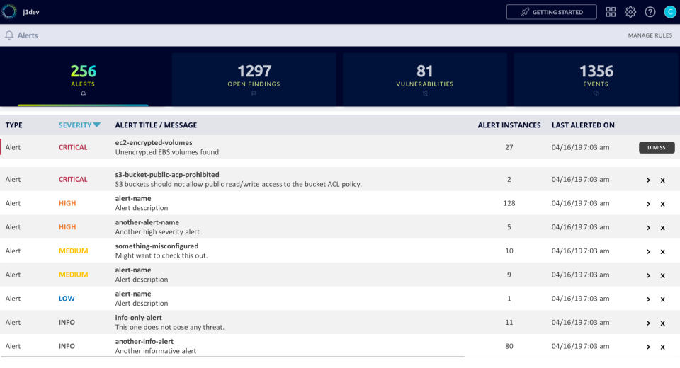 screenshot of JupiterOne