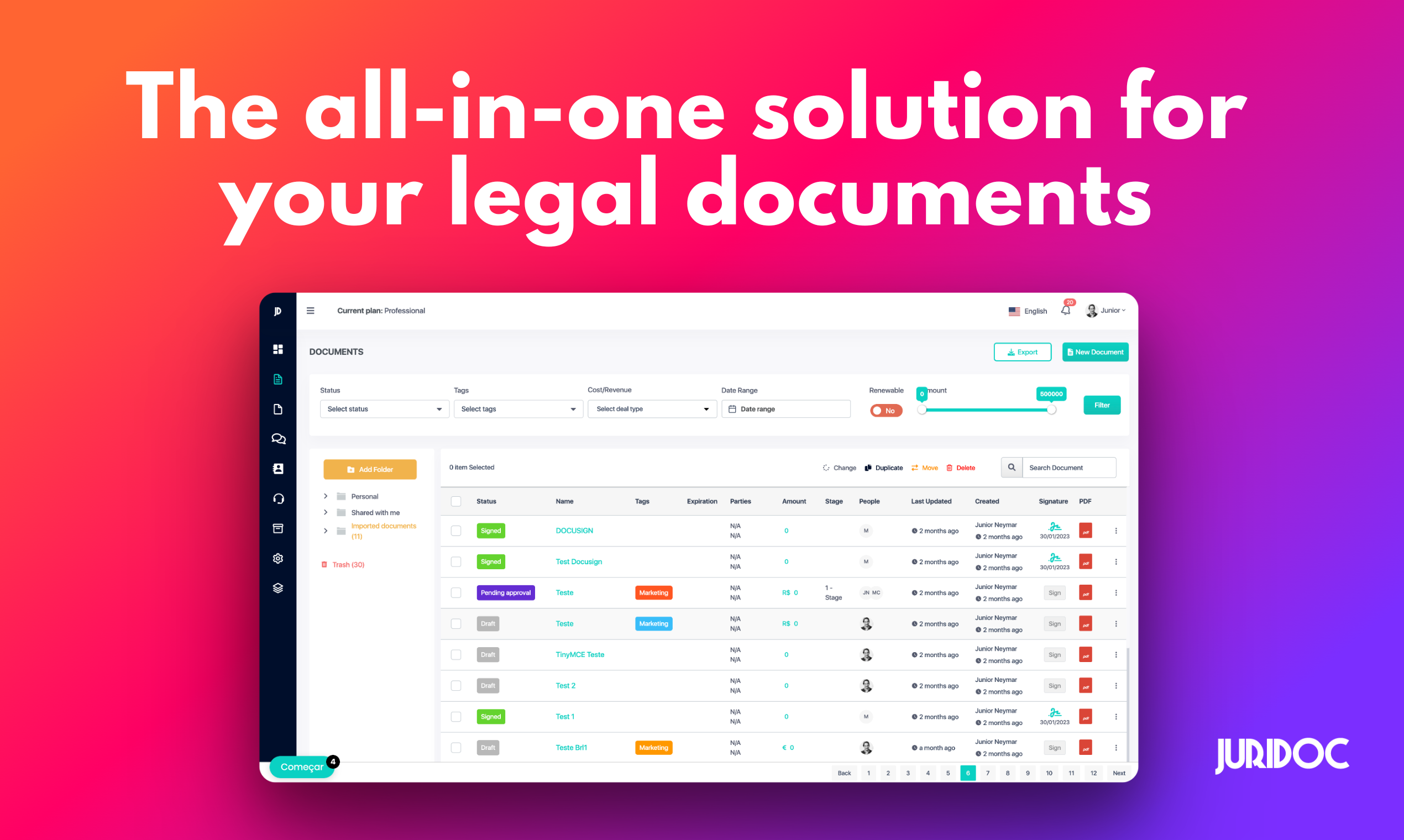 screenshot of Juridoc
