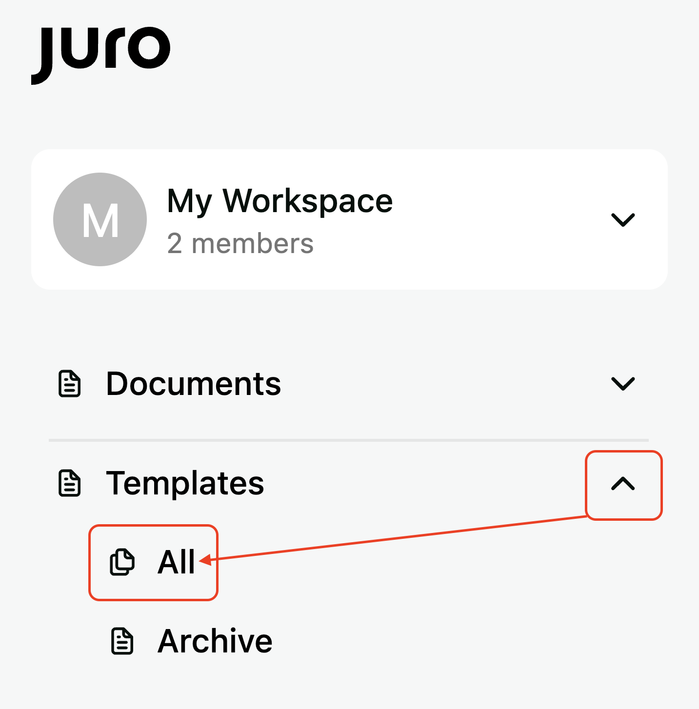 screenshot of Juro