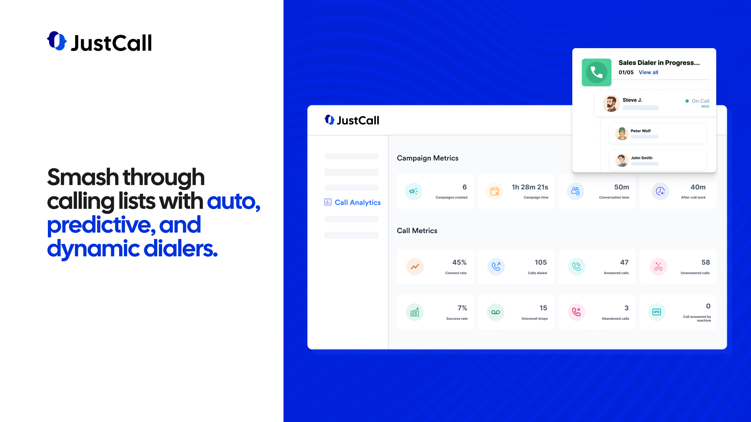 screenshot of JustCall