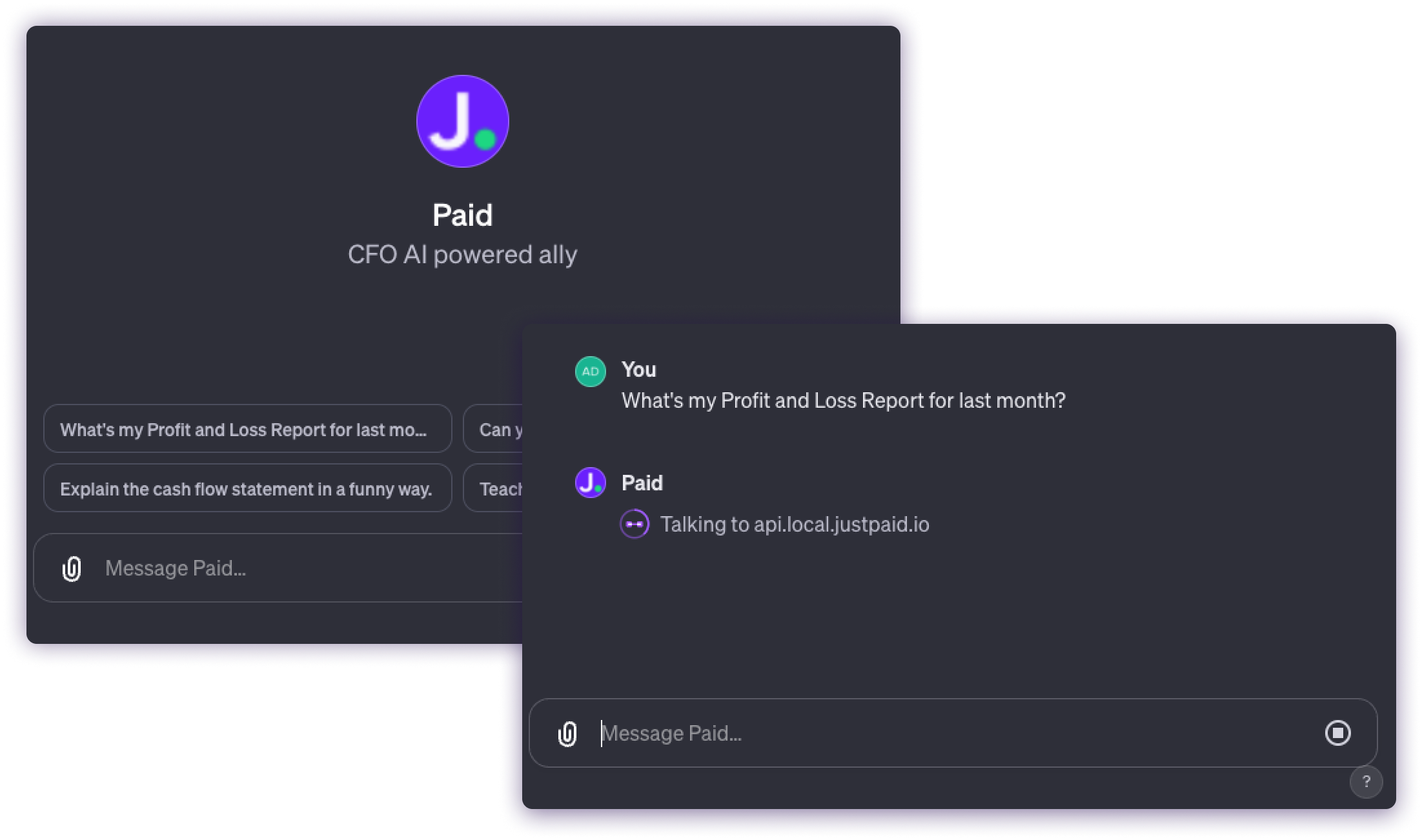 screenshot of JustPaid