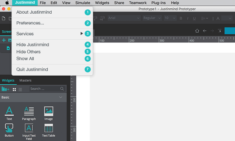 screenshot of Justinmind