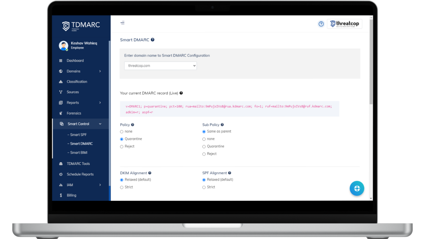 screenshot of KDMARC