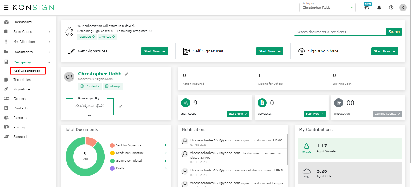 screenshot of KONSIGN