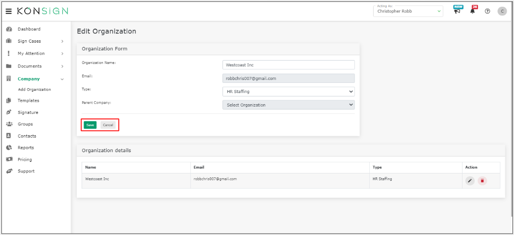 screenshot of KONSIGN