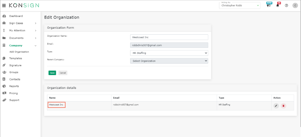 screenshot of KONSIGN