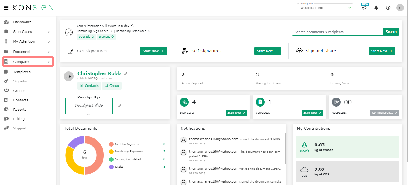 screenshot of KONSIGN