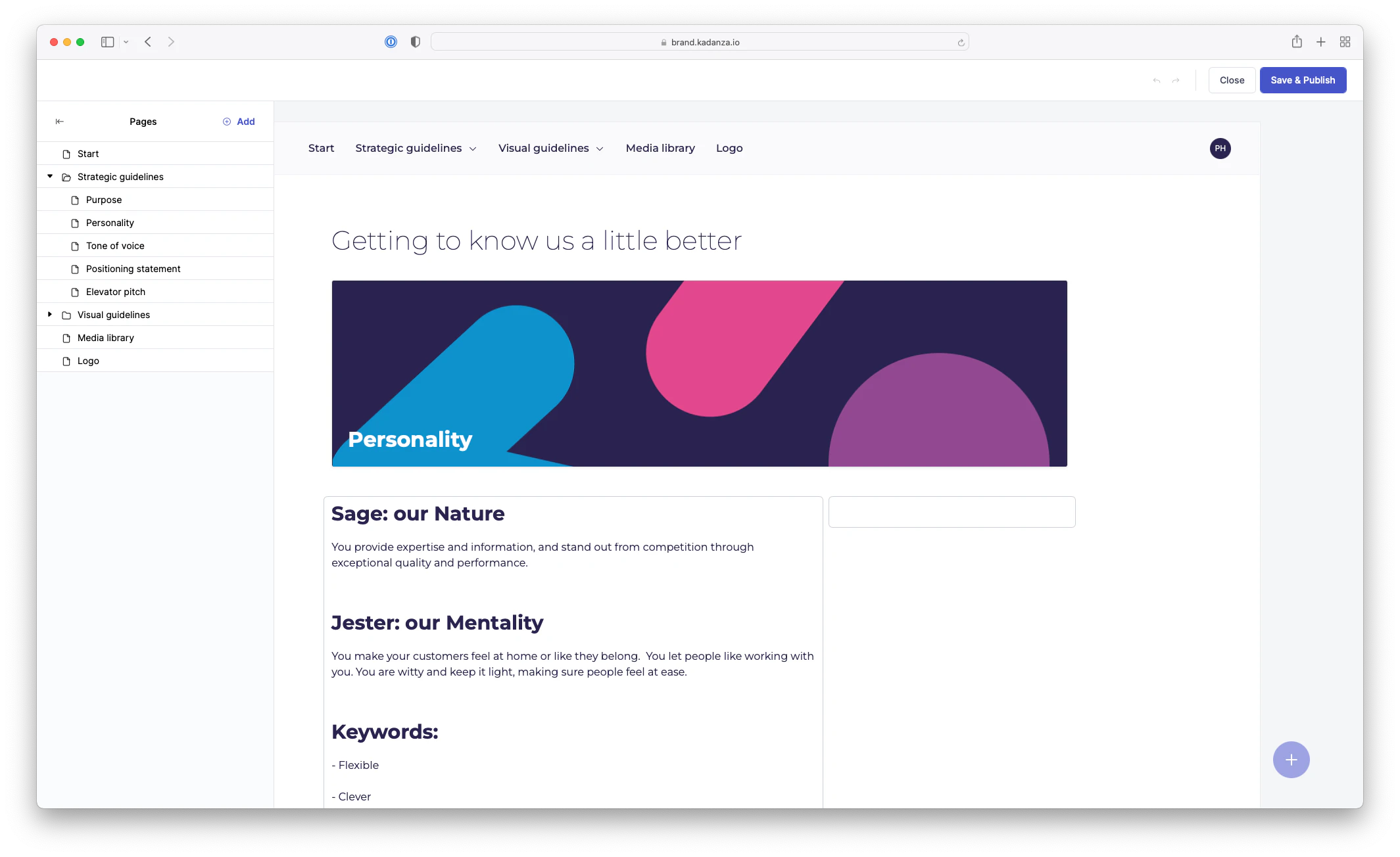 screenshot of Kadanza