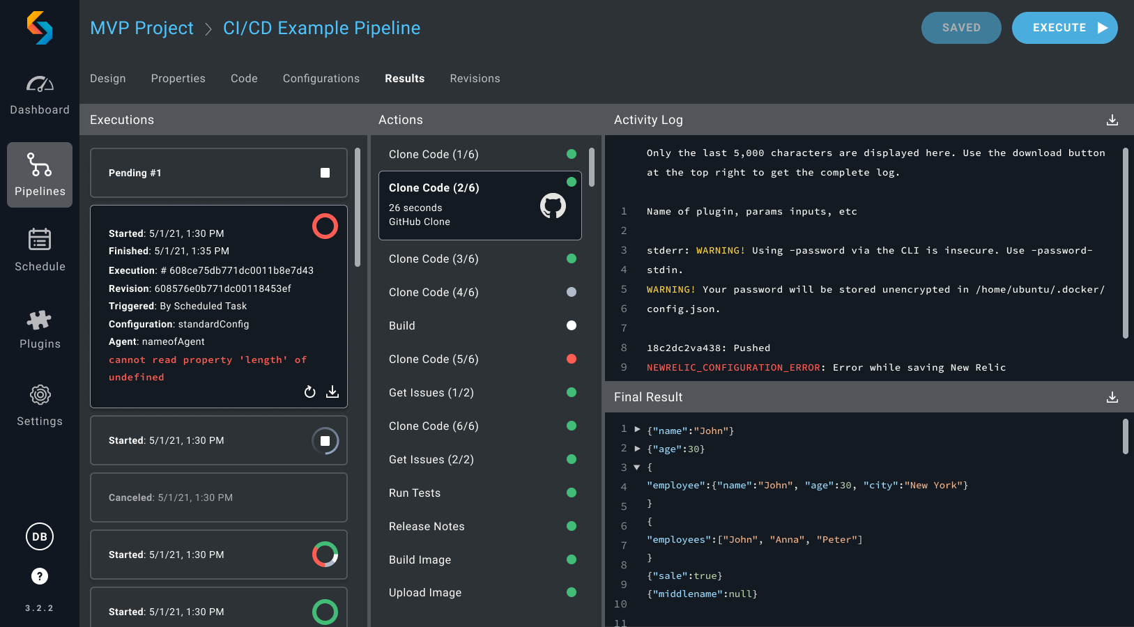 screenshot of Kaholo