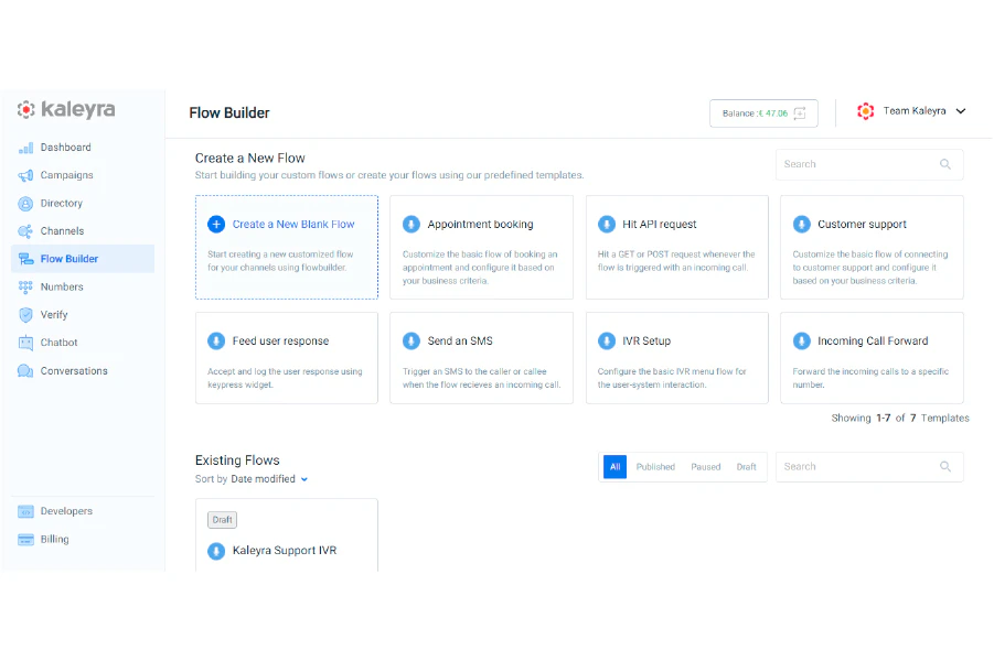 screenshot of Kaleyra