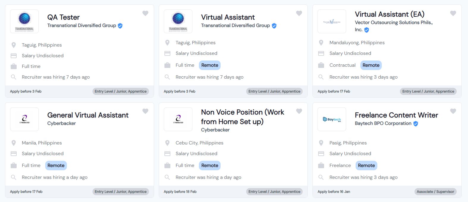 screenshot of Kalibrr