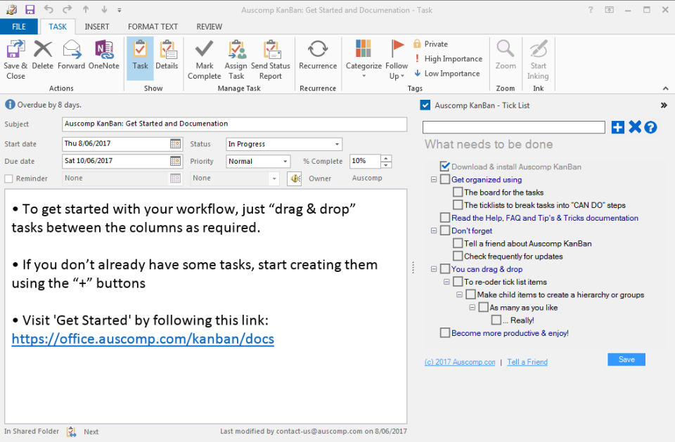 screenshot of KanBan