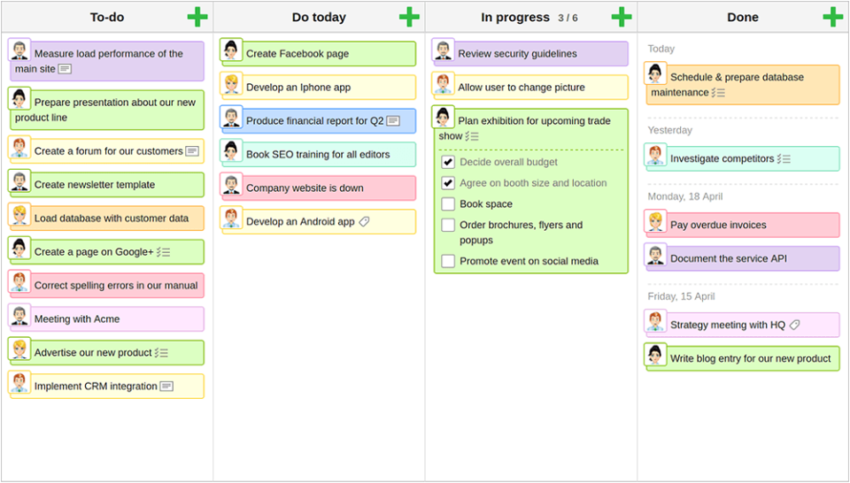 screenshot of KanbanFlow