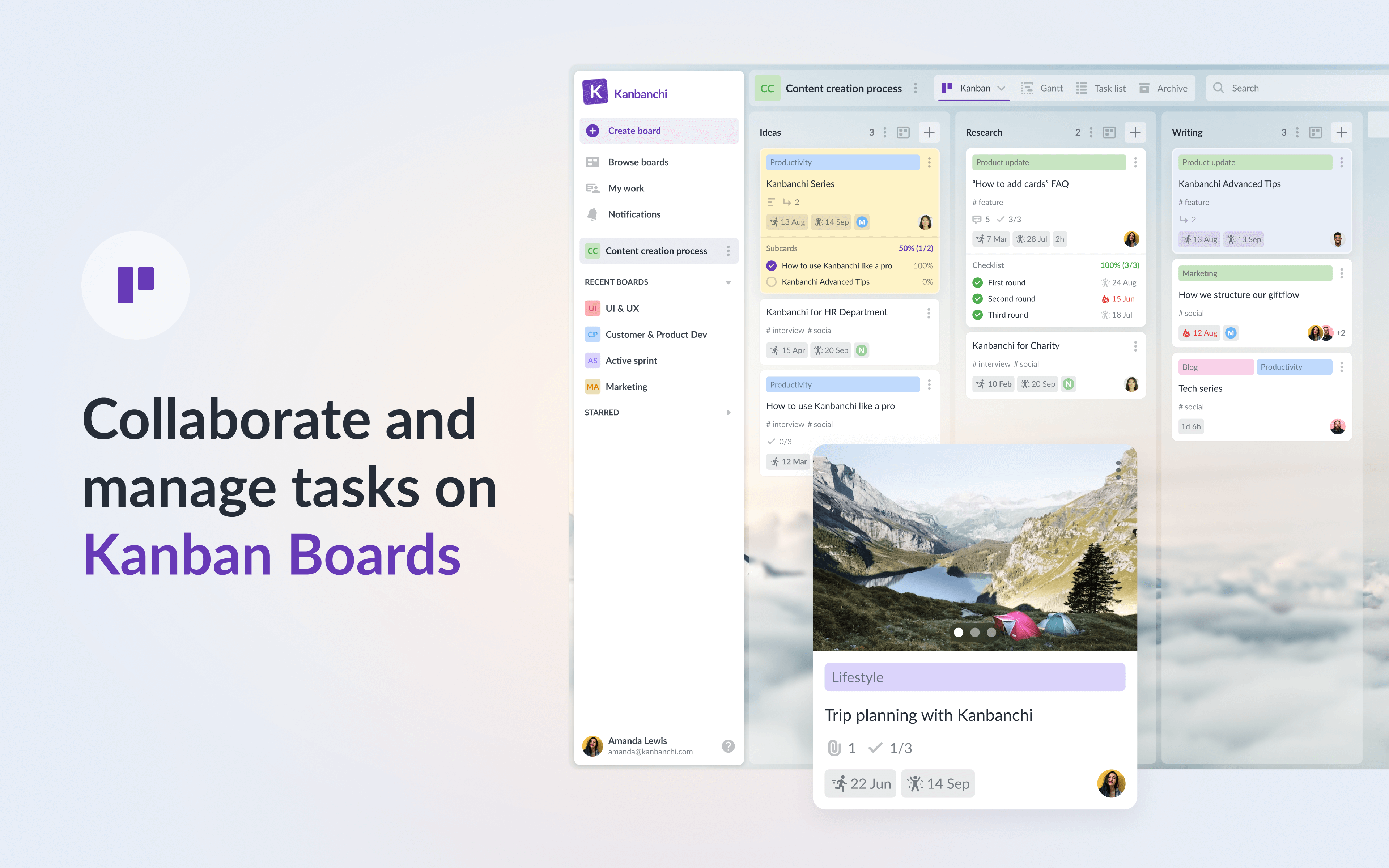 screenshot of Kanbanchi