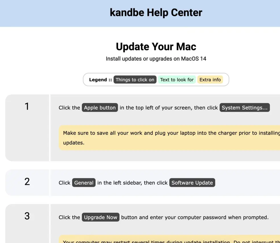screenshot of Kandbe