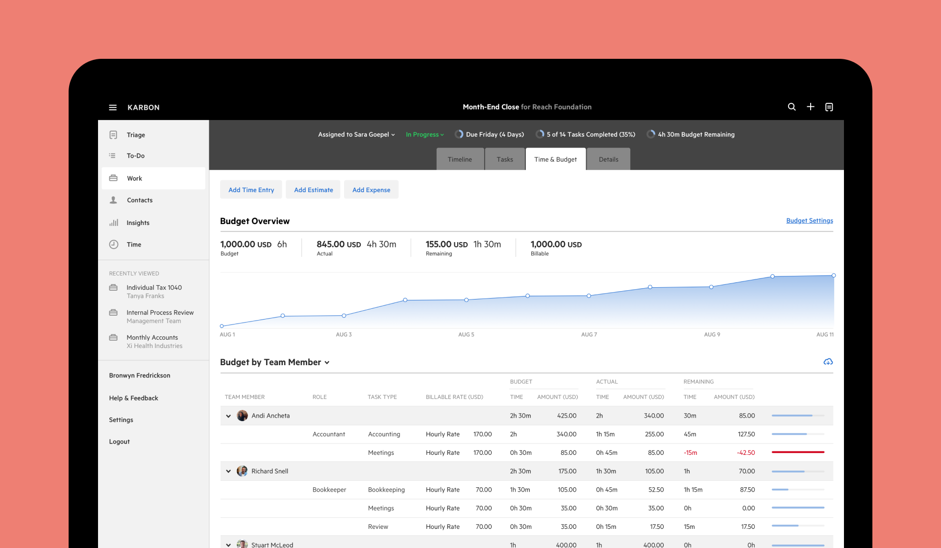 screenshot of Karbon