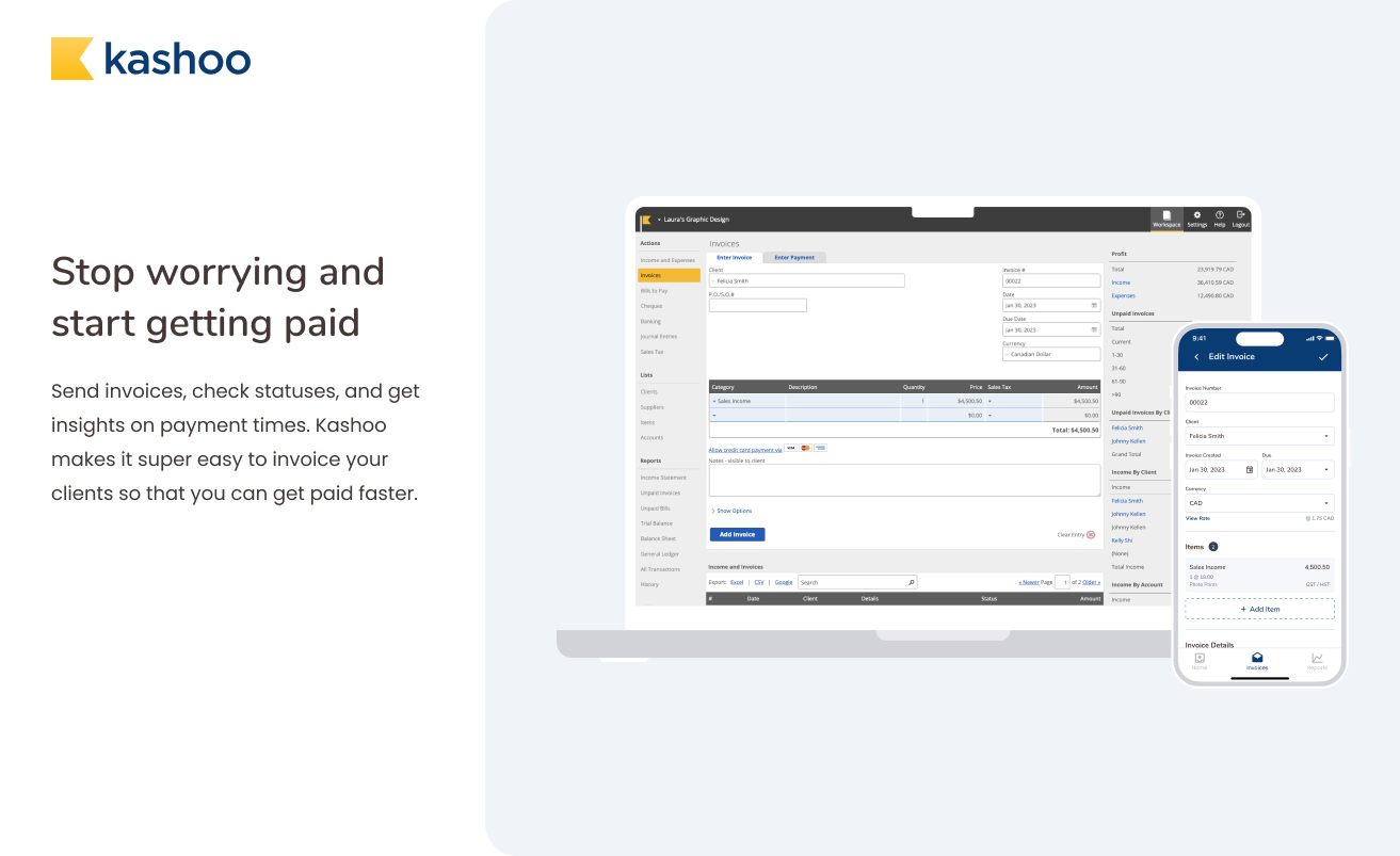 screenshot of Kashoo