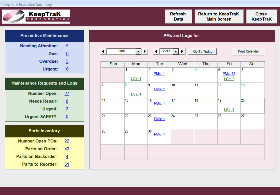 screenshot of KeepTraK