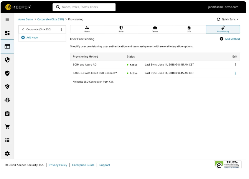 screenshot of KeeperPAM