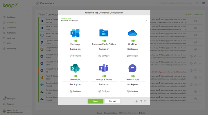 screenshot of Keepit