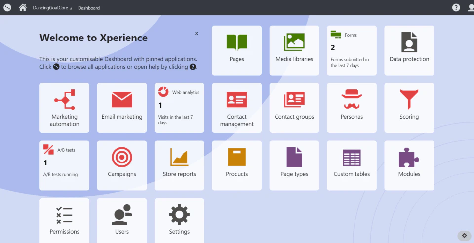 screenshot of Kentico