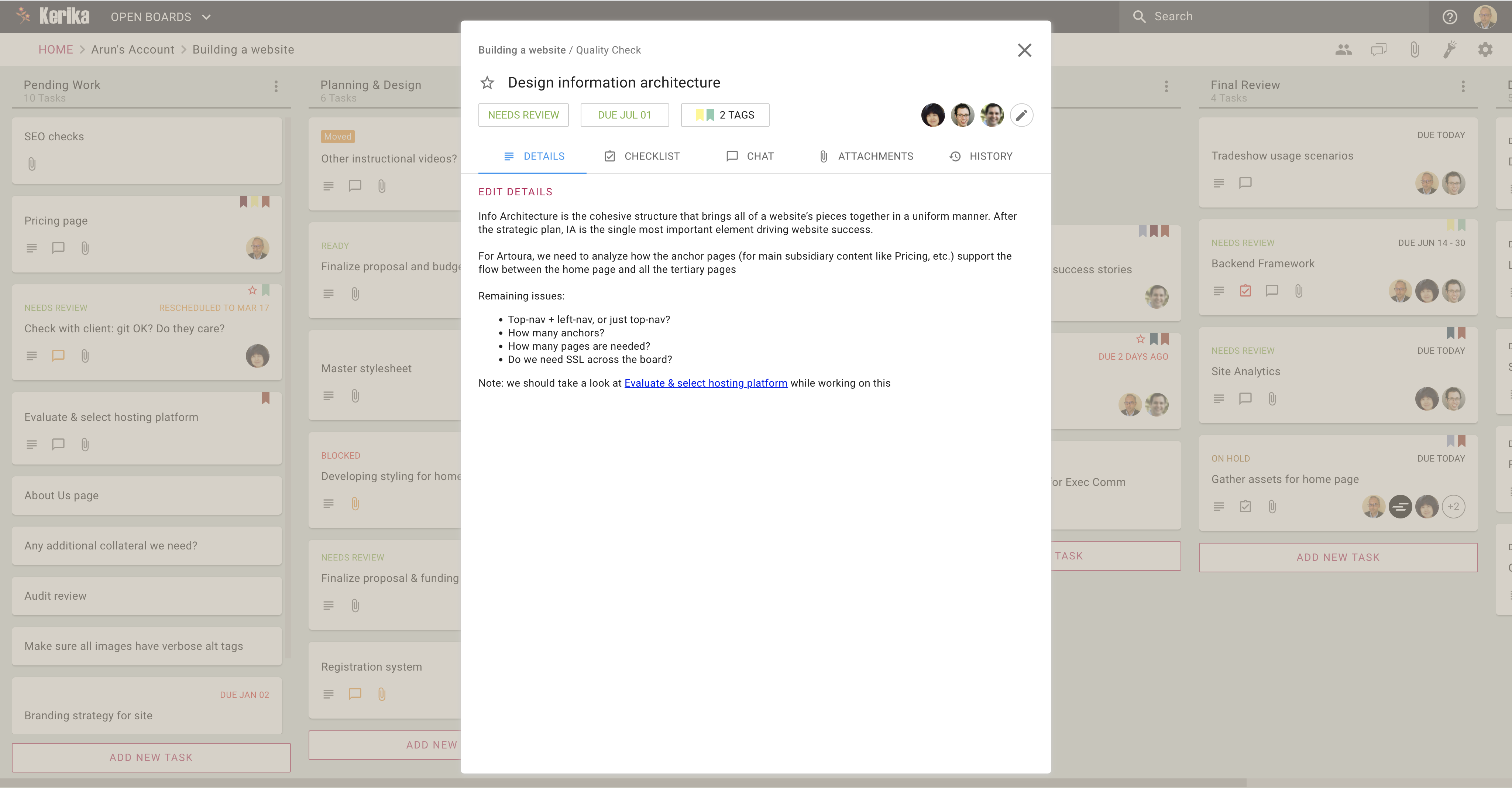 screenshot of Kerika