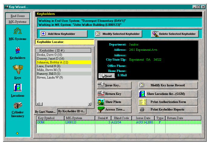 screenshot of KeyWizard