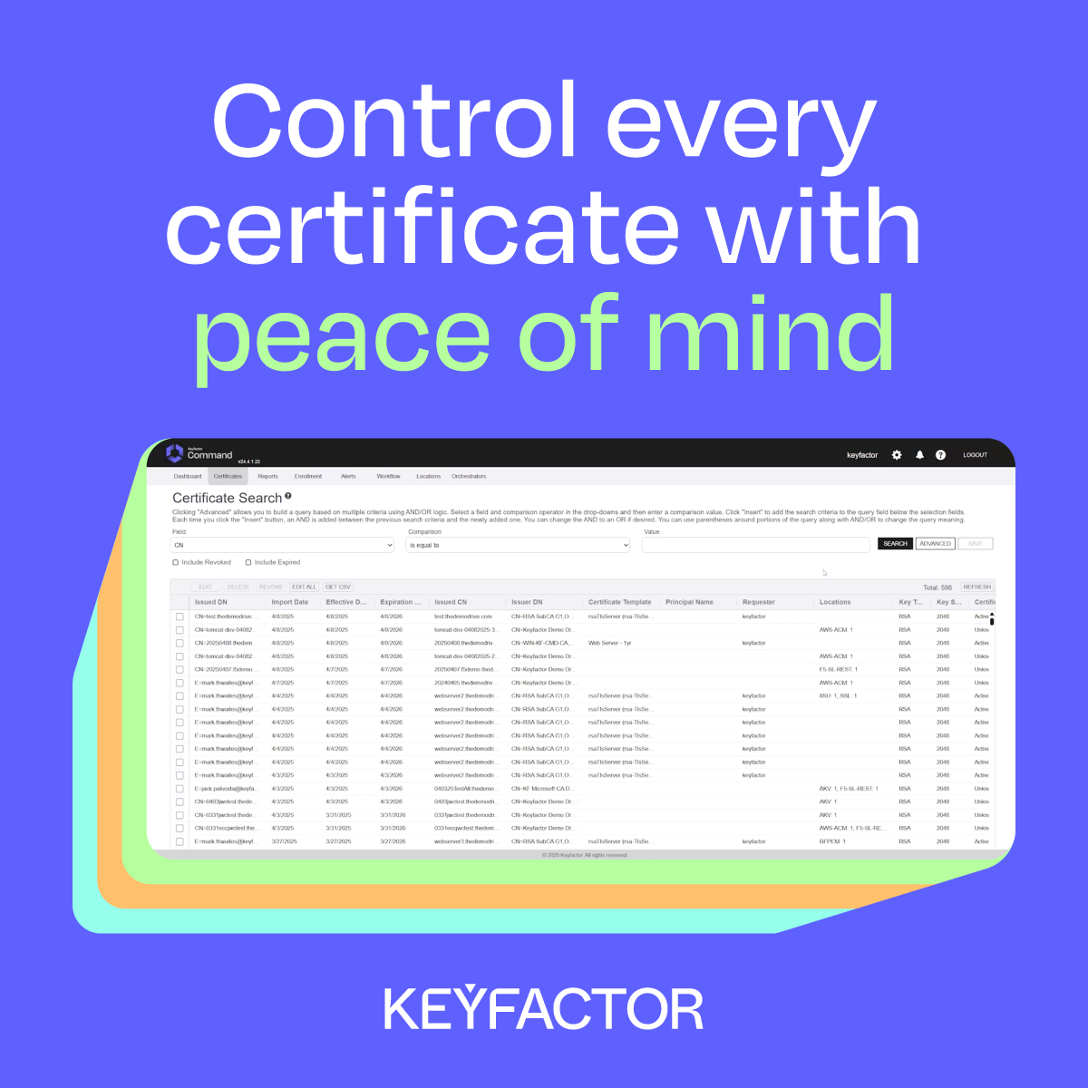 screenshot of Keyfactor