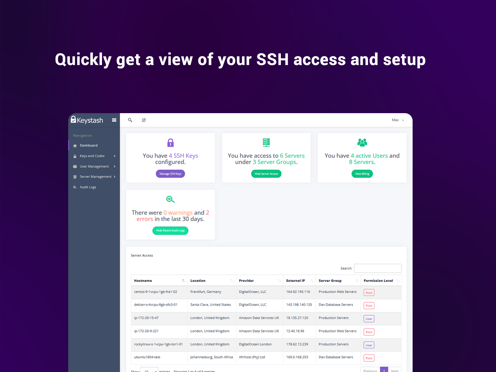 screenshot of Keystash