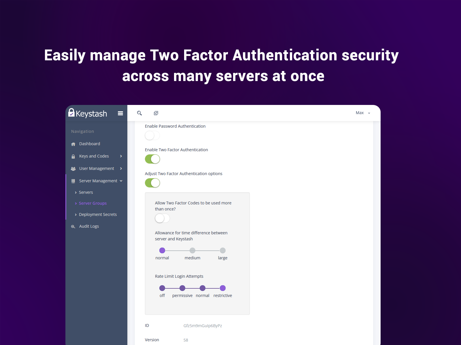 screenshot of Keystash