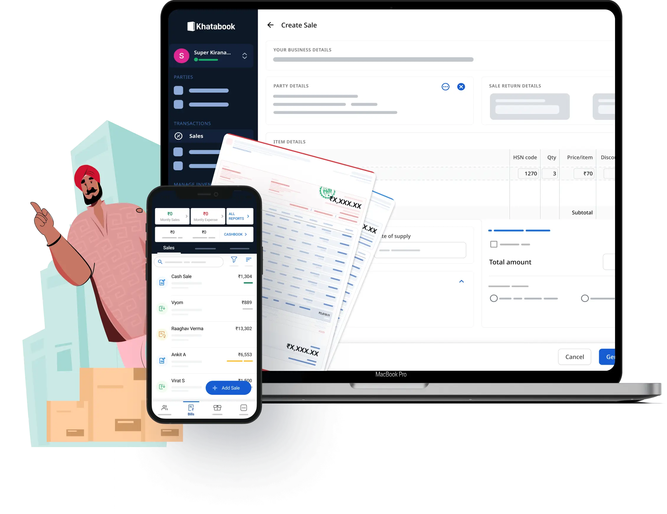 screenshot of KhataBook