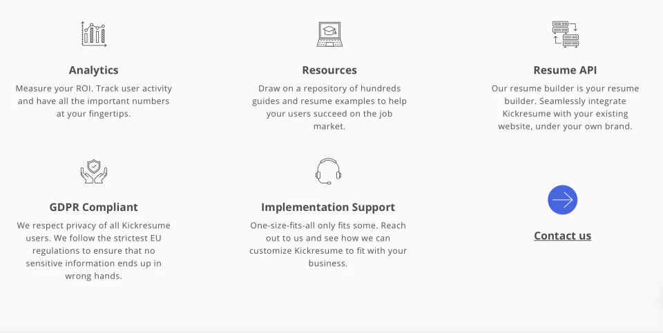 screenshot of Kickresume