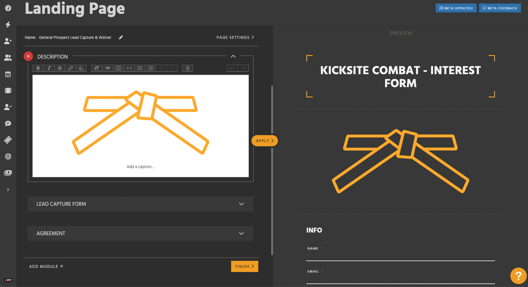 screenshot of Kicksite