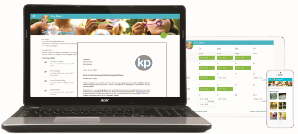 screenshot of KindPlanner