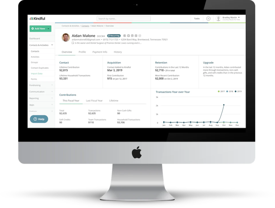 screenshot of Kindful