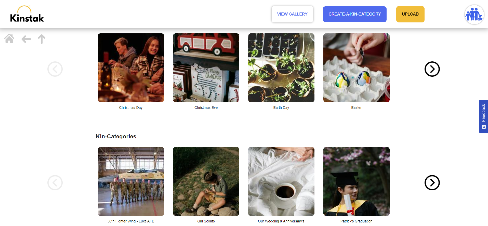 screenshot of Kinstak