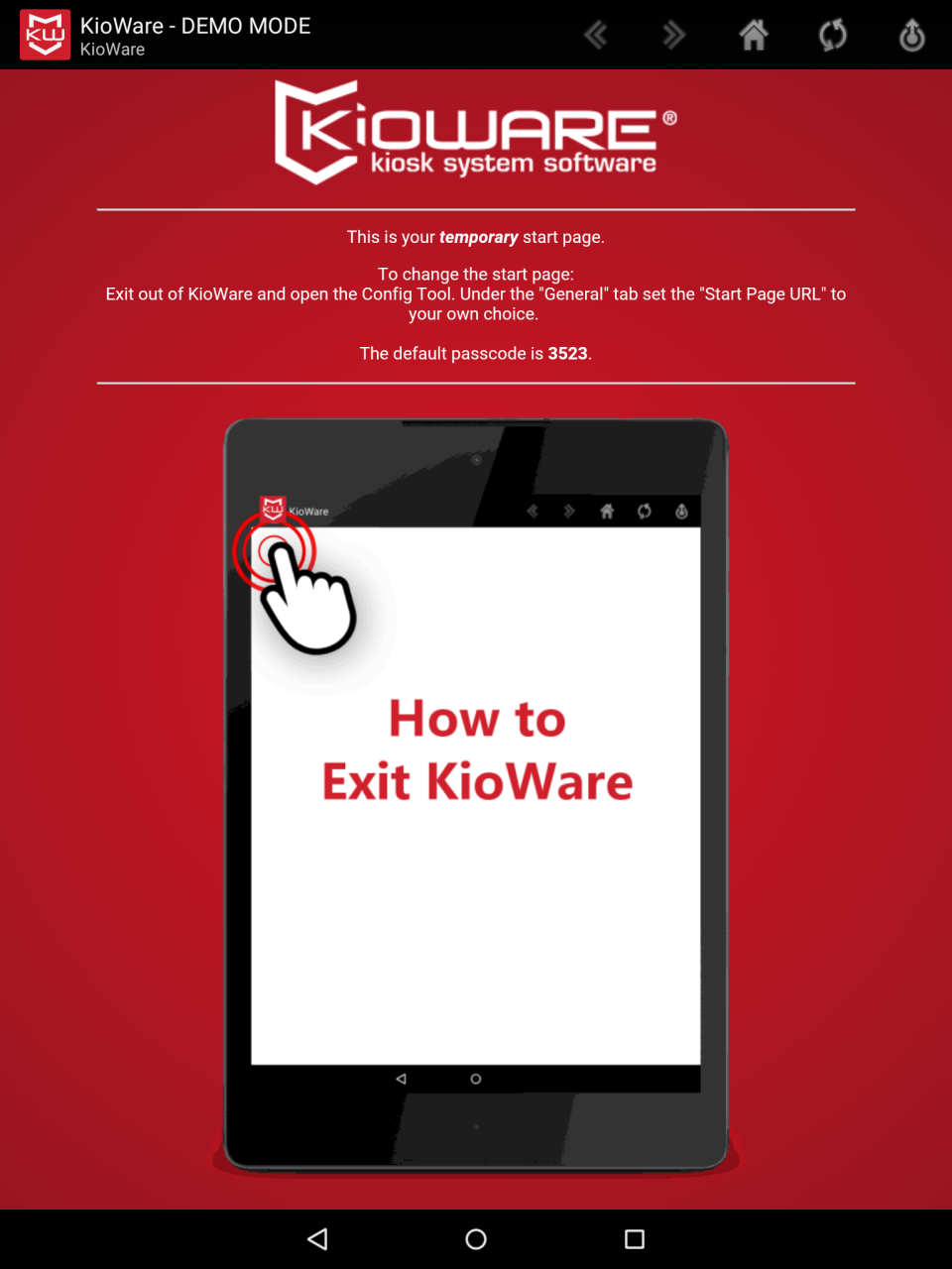 screenshot of Kioware