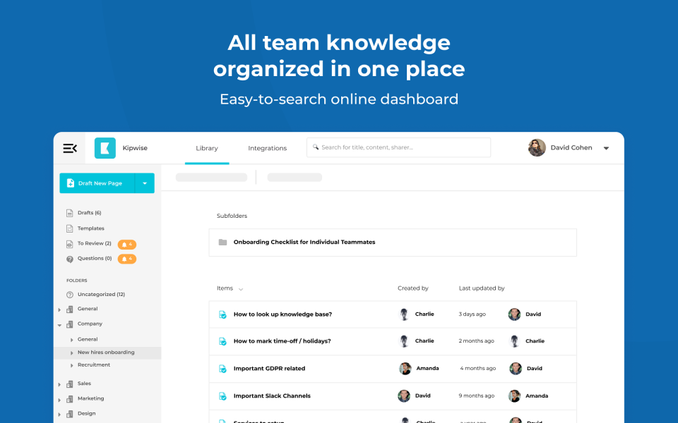 screenshot of Kipwise