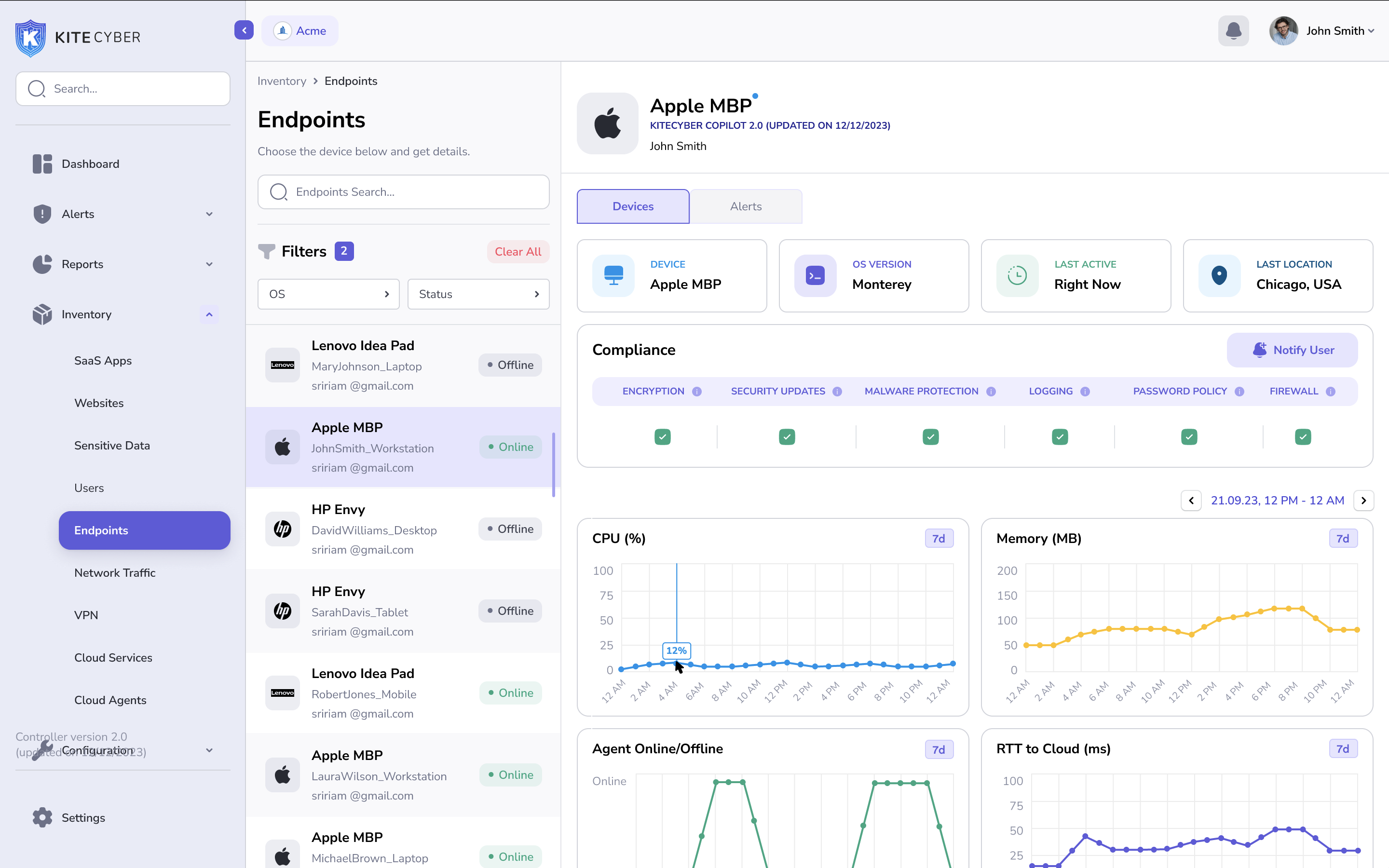 screenshot of Kitecyber