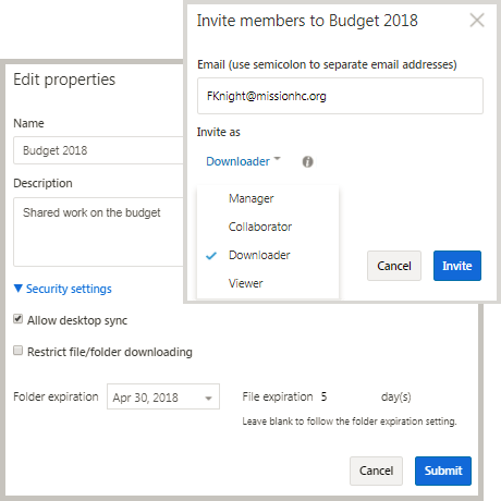 screenshot of Kiteworks