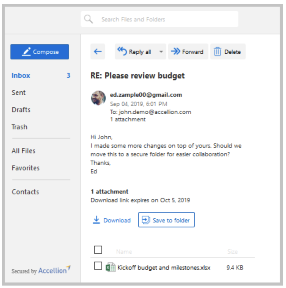 screenshot of Kiteworks
