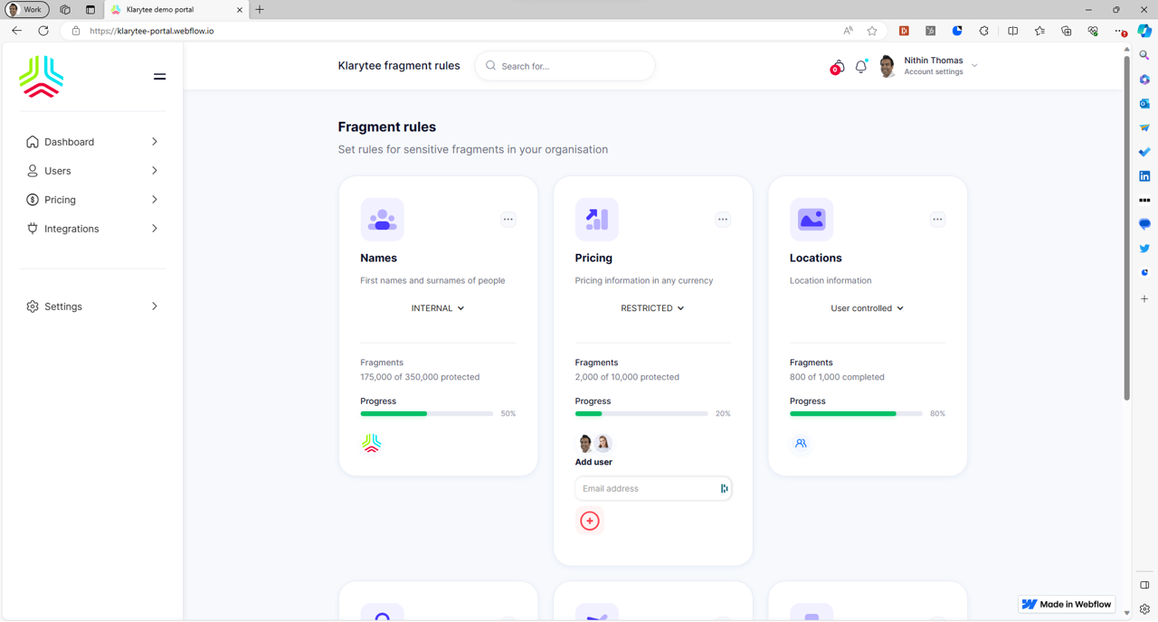 screenshot of Klarytee